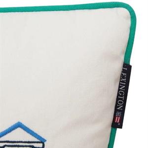 Lexington Beach Club Small Embroidered Pillow, White/Blue/Green