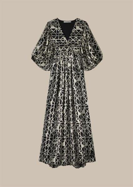 Summum Woman Dress Triangle Print, Black/Ivory