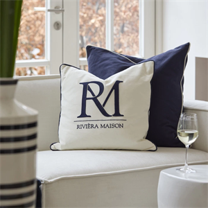 Riviera Maison RM Monogram Pillow Cover, White 50 x 50 cm