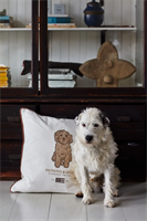 Lexington Dog Embroidered Organic Cotton Twill Pillow Cover