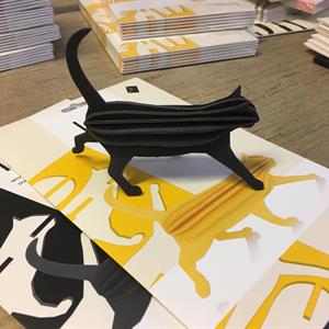 Lovikort Katt Svart 12 cm  3D-pussel 