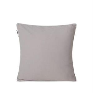 Lexington Logo Organic Cotton Twill Pillow Cover, Gray/White