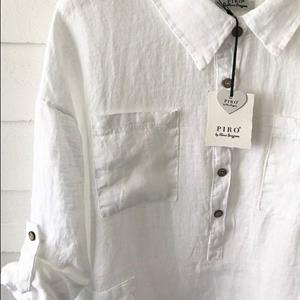 Piro Linen Dress, White