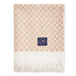Lexington Striped Structured Recycled Cotton Throw, Beige/White