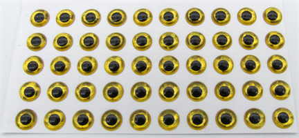 Selvklebende 3D øyne gull 4mm/50stk