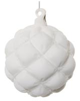 Shishi Glass velvet ball white w/clear beads 8cm
