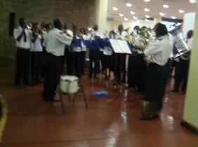 2012 Kibera Band at the Airport - playing for us