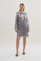 Karen By Simonsen Sandie Sequin Dress, Silver