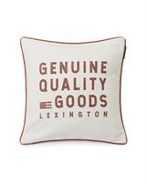 Lexington Genuine Printed Recycled Cotton Pillow Cover, Off White/copper