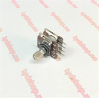 Potensiometer 2x20KA Aksling 6x10mm MED BASS UTTAK