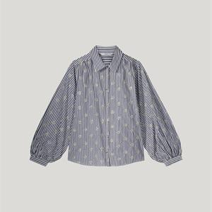 Summum Woman Blouse Scattered Embrostripe, Mist