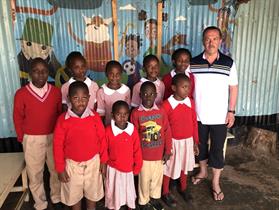 Nine sponsored students at Red Rose School