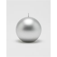 Balmuir Velvet Ball Candle, Silver 10cm