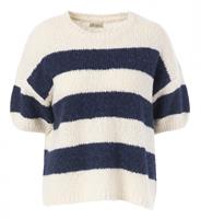 JcSophie Cozy Sweater, Off White/Navy Blue