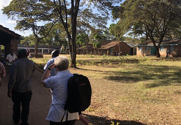 At the school compound