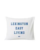 Lexington Printed Organic Cotton Poplin Pillowcase, White/ Blue