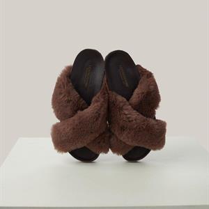 Lexington Camilla Slippers, Dark Brown