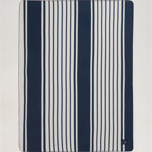 Lexington Striped Fleece Throw, Navy/White