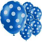 Ballonger Dot Blå 6 stk