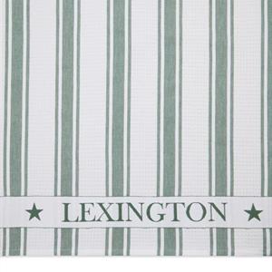 Lexington Organic Cotton Waffle Logo Kitchen Towel, White/Green