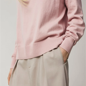 Lexington Freya Cotton/Cashmere Sweater, Pink Melange