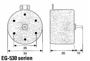 MOTOR EG-530AD, MABUCHI 12V DC, CCW, 2400 RPM