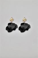 Bow19 Details Hammered Earrings short, Black mat