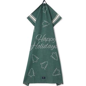 Lexington Happy holidays jacquard kitchen towel, Green/White