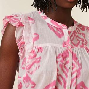 Beaumont Violet Printed Sleeveless Blouse, Soft Pink