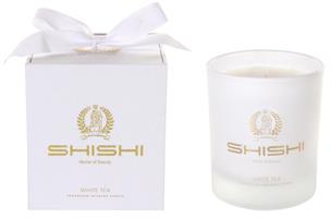 Shishi Scented Candle M, White Tea 36 hrs