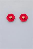 Bow19 Details Flower small Earring Red