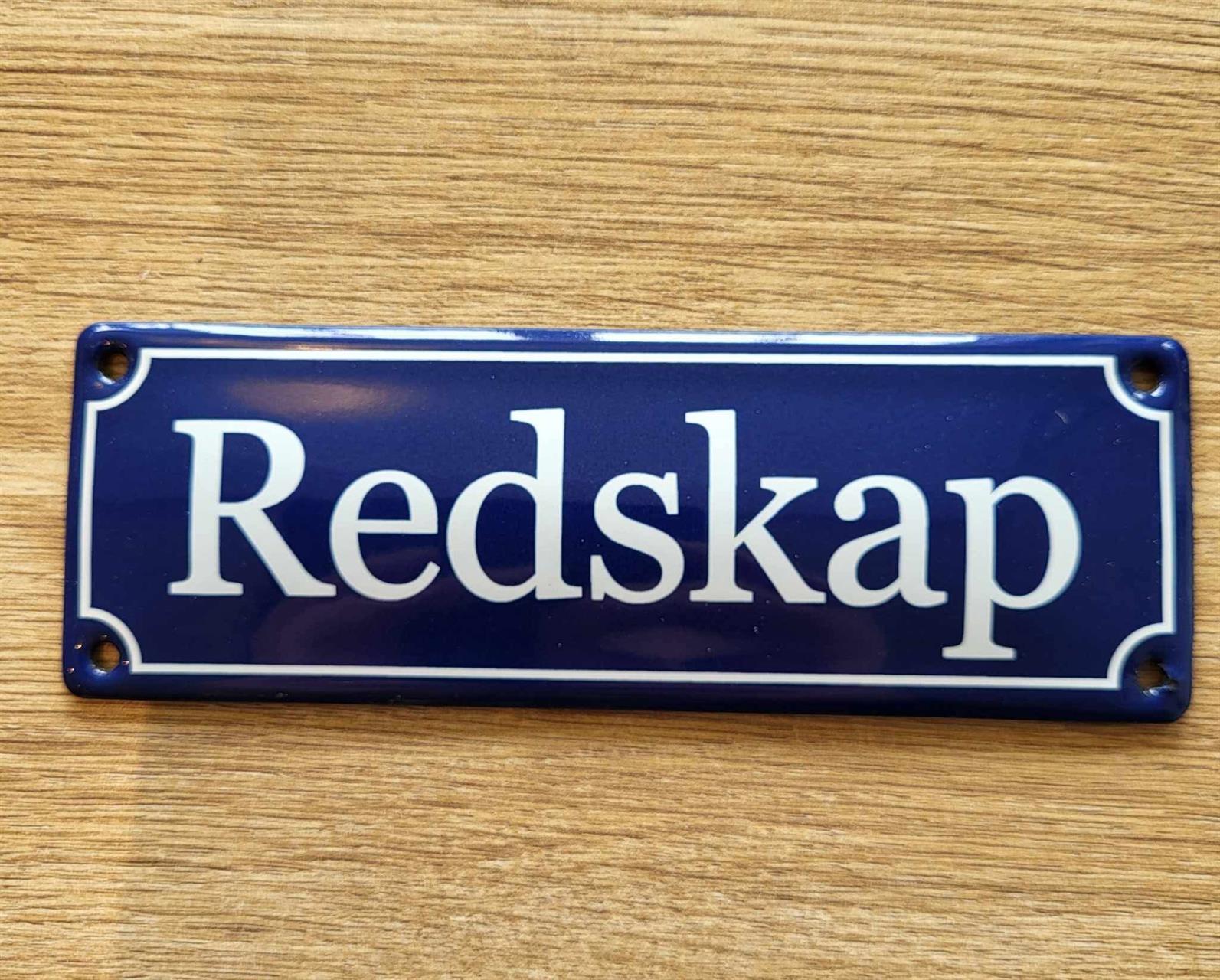 Emaljskylt Redskap