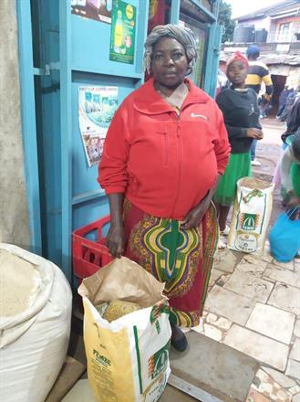 Grandma buying food