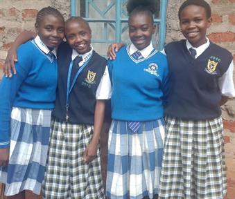 Velma, Rozinah, Noel & Faith ready for school