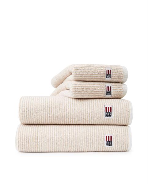 Lexington Original Towel White/Tan Striped, 30 x 50 cm