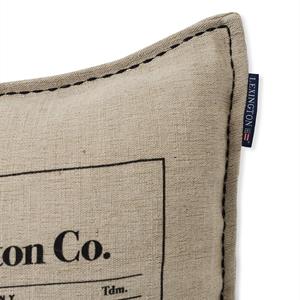 Lexington Like Home Printed Cotton/Jute Pillow Cover, Beige/Gray