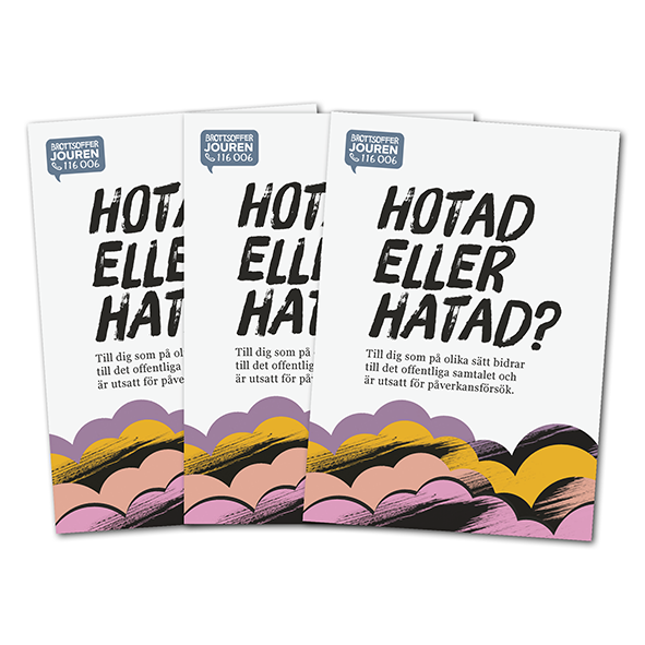 Informationsfolder Hotad eller hatad?