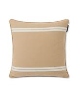 Lexington Side Striped Organic Cotton Twill Pillow, Beige/White