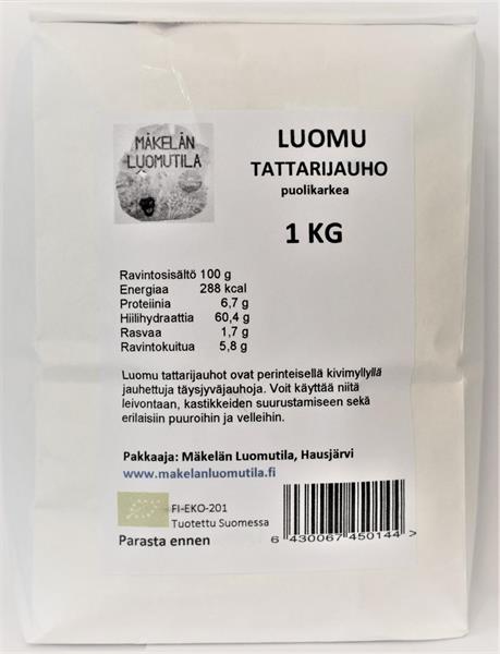 ERÄPÄIVÄTARJOUS Tattarijauho, puolikarkea 1 kg, luomu