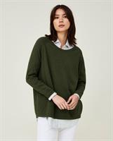 Lexington Lea Organic Cotton/Cashmere Sweater, Dark Green Melange