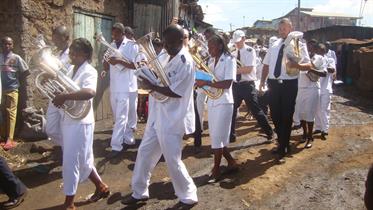 Marching back to Corps Hall