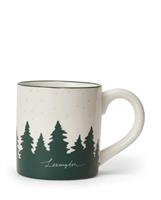 Lexington Happy Holidays Stoneware Mug, White/Green