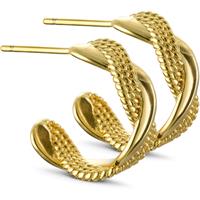 Three M Earrings, Gold