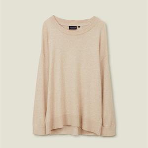 Lexington Lizzie Organic Cotton/Cashmere Sweater, Light Beige Melange