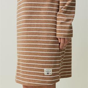 Lexington Hannah Cotton Modal Nightgown, Light Brown Melange/White