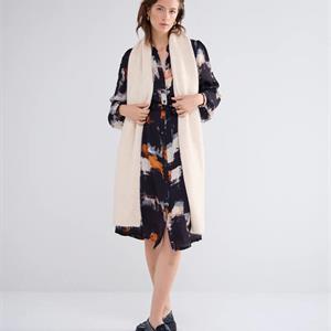 Summum Woman Scarf cozy melange knit, Ivory