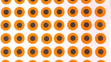 Selvklebende 2D øyne orange 4mm/100stk