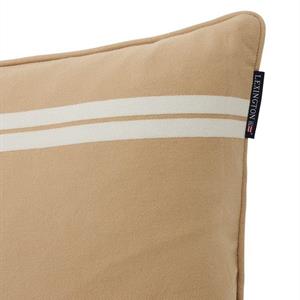 Lexington Side Striped Organic Cotton Twill Pillow, Beige/White