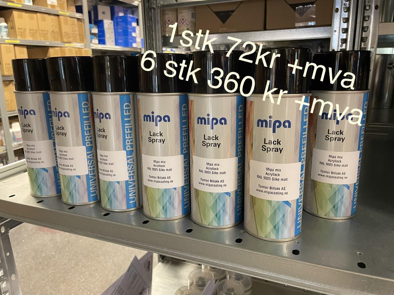 MIPA RAL Color sprayboks svart 9005 silkematt 