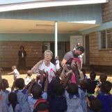 2012 - Outside Kibera Nursary - Soap bubbles great success